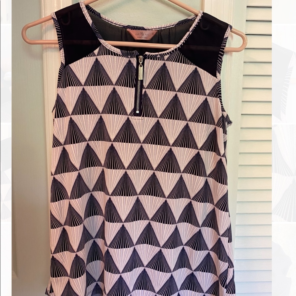 Zip front blouse